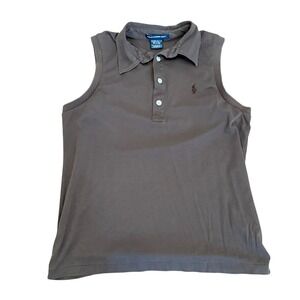 Ralph Lauren Golf Polo‎ Sleeveless Shirt Brown Golf Athletic Top Womens L Preppy